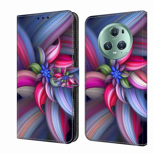 For Honor Magic5 Pro Crystal 3D Shockproof Protective Leather Phone Case(Colorful Flower) - Honor Cases by buy2fix | Online Shopping UK | buy2fix