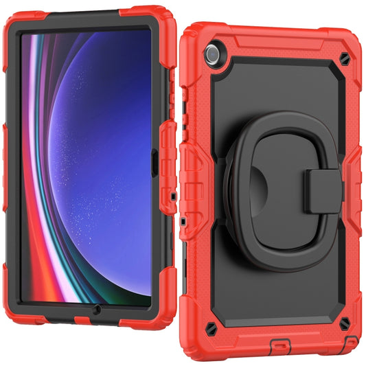 For Samsung Galaxy Tab A9+ Handle Silicone Hydric PC Tablet Case with Shoulder Strap(Red) - Galaxy Tab A9+ by buy2fix | Online Shopping UK | buy2fix