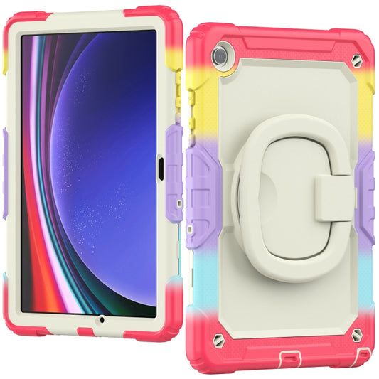 For Samsung Galaxy Tab A9+ Handle Silicone Hydric PC Tablet Case with Shoulder Strap(Colorful Red) - Galaxy Tab A9+ by buy2fix | Online Shopping UK | buy2fix