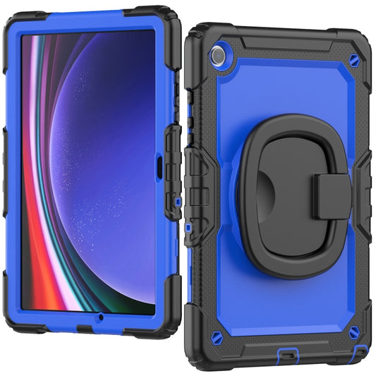 For Samsung Galaxy Tab A9+ Handle Silicone Hydric PC Tablet Case with Shoulder Strap(Dark Blue PC) - Galaxy Tab A9+ by buy2fix | Online Shopping UK | buy2fix