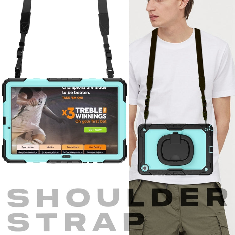 For Samsung Galaxy Tab A9+ Handle Silicone Hydric PC Tablet Case with Shoulder Strap(Light Blue) - Galaxy Tab A9+ by buy2fix | Online Shopping UK | buy2fix