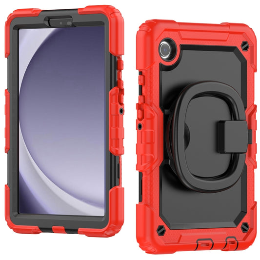 For Samsung Galaxy Tab A9 Handle Silicone Hydric PC Tablet Case with Shoulder Strap(Red) - Galaxy Tab A9 by buy2fix | Online Shopping UK | buy2fix