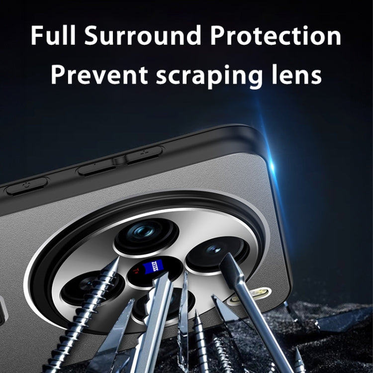 For vivo X100 Frosted Metal Hybrid TPU Holder Phone Case(Blue) - vivo Cases by imak | Online Shopping UK | buy2fix