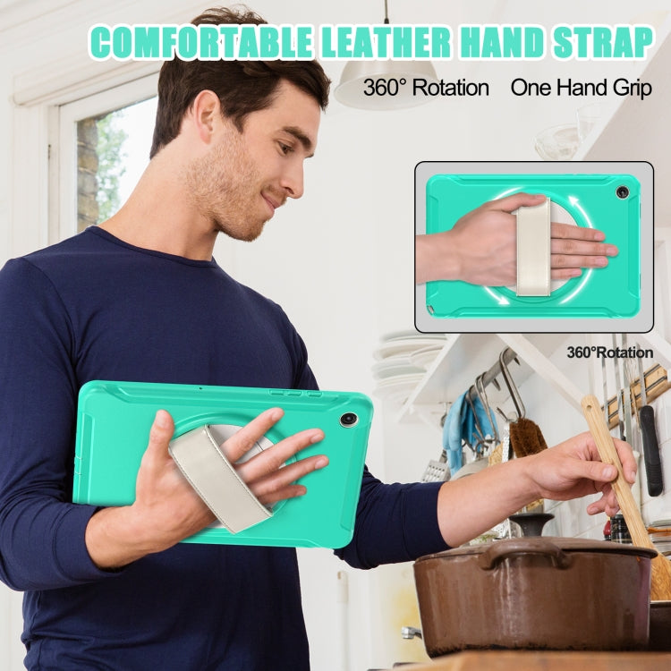 For Samsung Galaxy Tab A9+ / X210 Spider Wheel Silicone Hybrid PC Tablet Case(Mint Green) by buy2fix