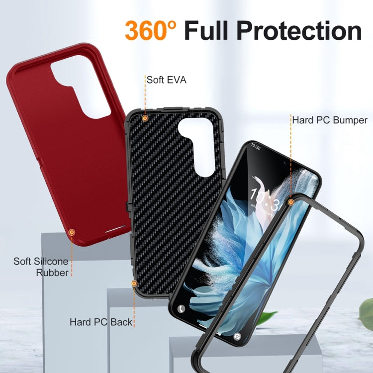 For Samsung Galaxy S24+ 5G / S25+ 5G Life Waterproof Rugged Phone Case(Red + Black) - Galaxy S24+ 5G Cases by buy2fix | Online Shopping UK | buy2fix