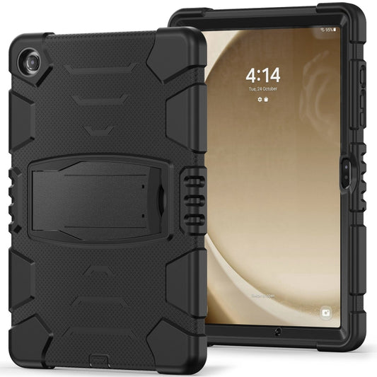For Samsung Galaxy Tab A9+ / X210 PC Hybrid Silicone Tablet Case with Holder(Black) - Galaxy Tab A9+ by buy2fix | Online Shopping UK | buy2fix