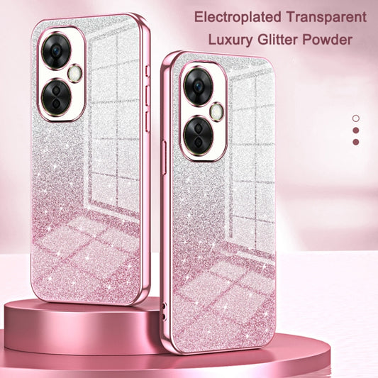 For OnePlus 11 Gradient Glitter Powder Electroplated Phone Case(Pink) by buy2fix