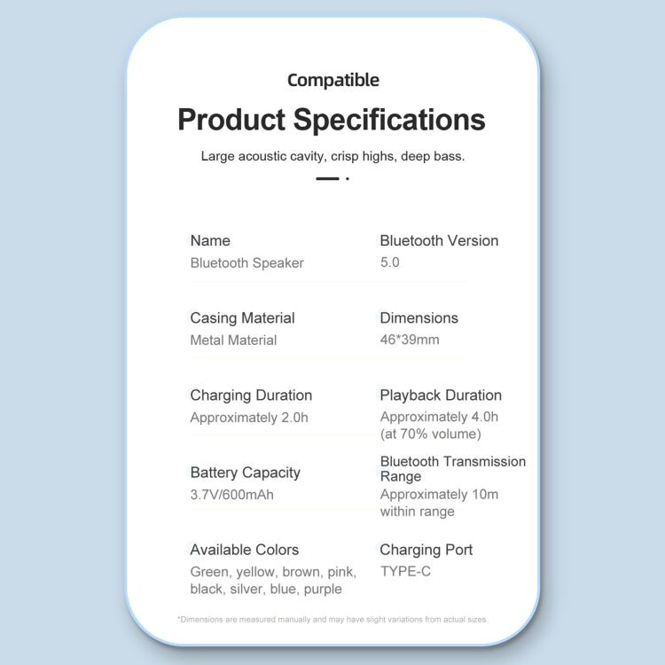 EWA A126 Mini Bluetooth 5.0 Bass Radiator Metal Speaker(Brown) by EWA