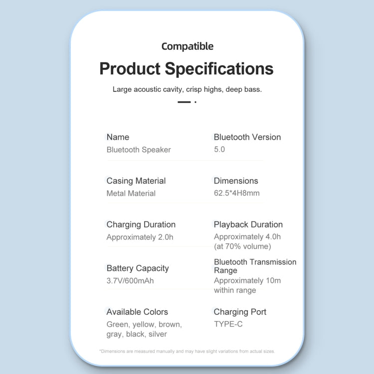 EWA A129 Mini Bluetooth 5.0 Bass Radiator Metal Speaker(Brown) by EWA