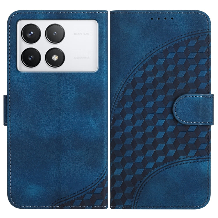 For Xiaomi Redmi K70 YX0060 Elephant Head Embossed Phone Leather Case with Lanyard(Royal Blue) - Xiaomi Cases by buy2fix | Online Shopping UK | buy2fix
