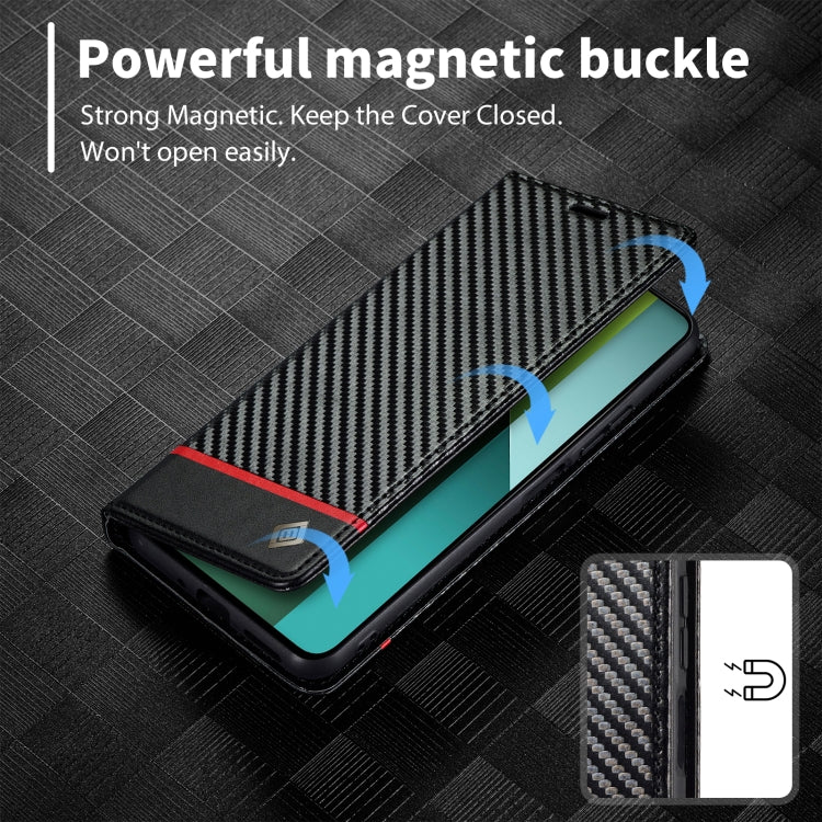 For Xiaomi Redmi 13C / Poco C65 LC.IMEEKE Carbon Fiber Texture Flip Leather Phone Case(Horizontal Black) by LC.IMEEKE