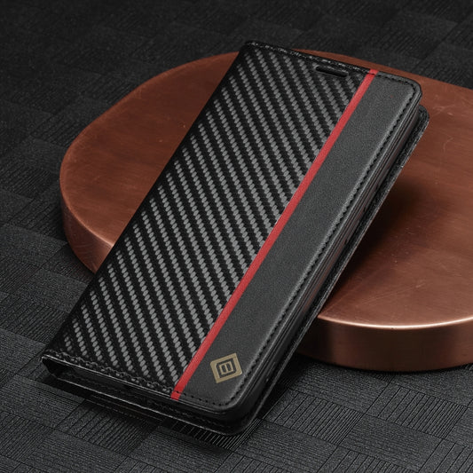 For Xiaomi Poco X6 Pro 5G LC.IMEEKE Carbon Fiber Texture Flip Leather Phone Case(Vertical Black) by LC.IMEEKE