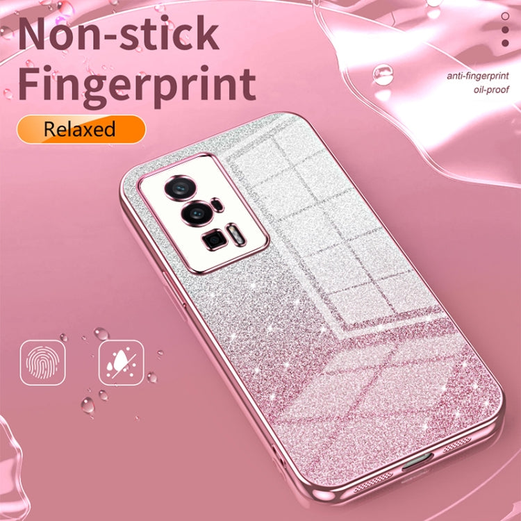 For Xiaomi Civi 2 / 13 Lite Gradient Glitter Powder Electroplated Phone Case(Black) - Xiaomi Cases by buy2fix | Online Shopping UK | buy2fix