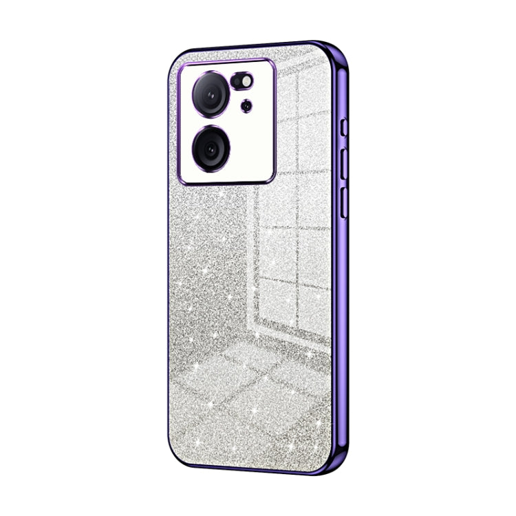 For Xiaomi Redmi K60 Ultra / Xiaomi 13T Gradient Glitter Powder Electroplated Phone Case(Purple) - Xiaomi Cases by buy2fix | Online Shopping UK | buy2fix