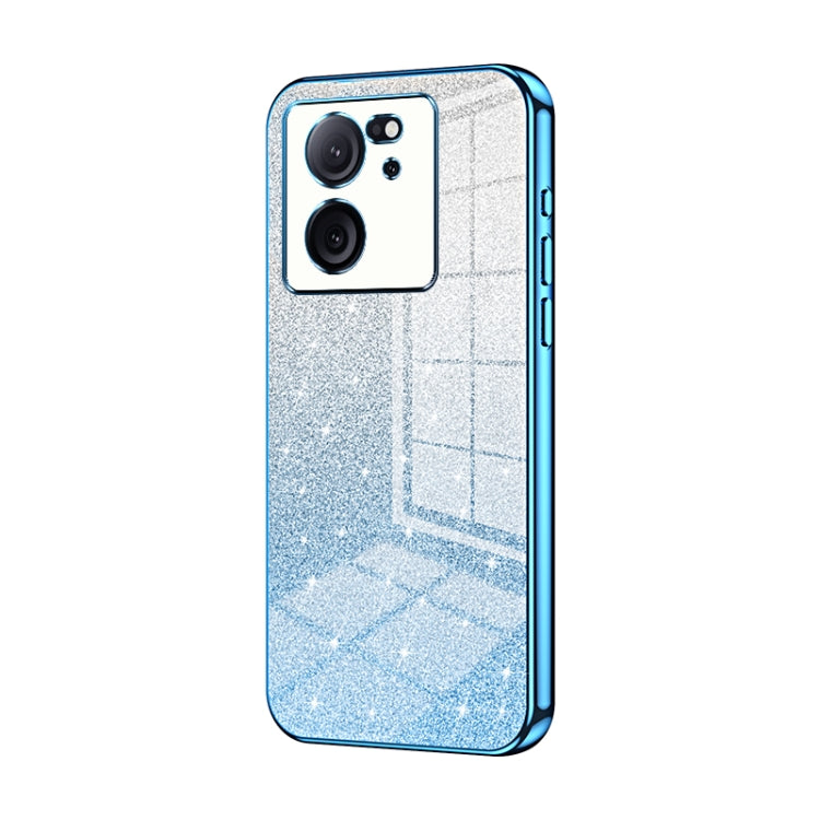 For Xiaomi Redmi K60 Ultra / Xiaomi 13T Gradient Glitter Powder Electroplated Phone Case(Blue) - Xiaomi Cases by buy2fix | Online Shopping UK | buy2fix