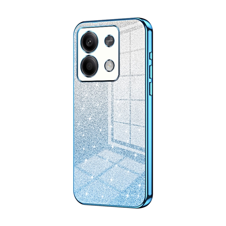 For Xiaomi Redmi Note 13 5G Gradient Glitter Powder Electroplated Phone Case(Blue) - Xiaomi Cases by buy2fix | Online Shopping UK | buy2fix