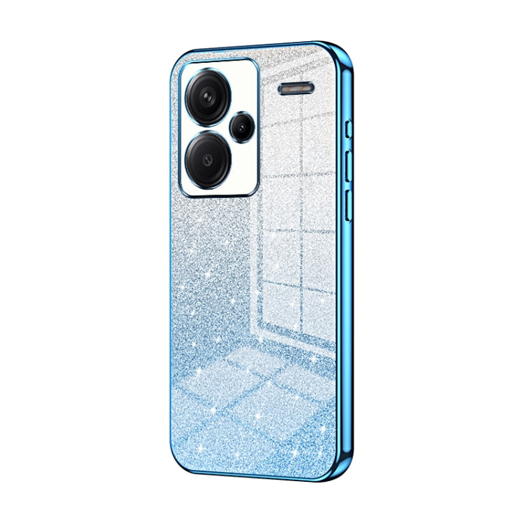 For Xiaomi Redmi Note 13 Pro+ Gradient Glitter Powder Electroplated Phone Case(Blue) - Xiaomi Cases by buy2fix | Online Shopping UK | buy2fix