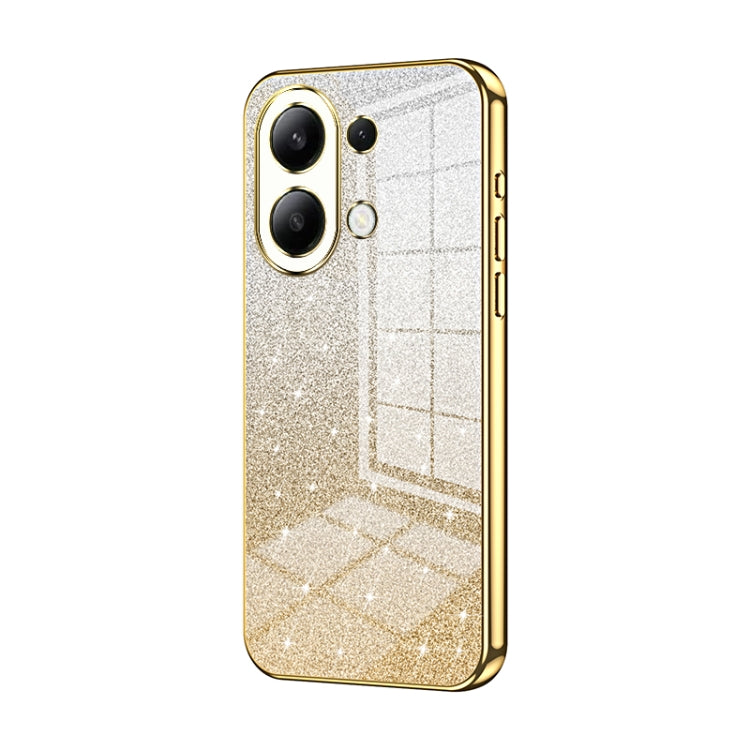 For Xiaomi Redmi Note 13 4G Gradient Glitter Powder Electroplated Phone Case(Gold) - Xiaomi Cases by buy2fix | Online Shopping UK | buy2fix