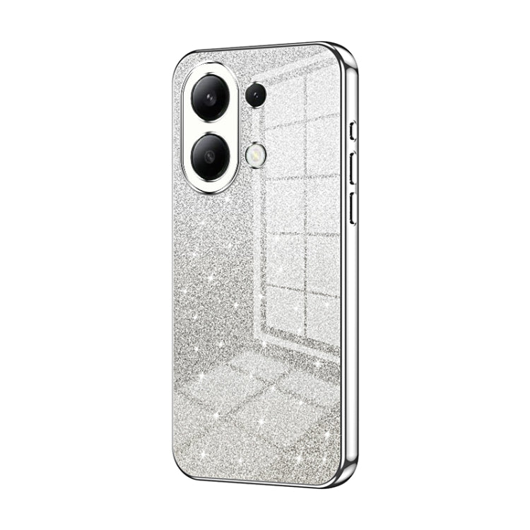 For Xiaomi Redmi Note 13 4G Gradient Glitter Powder Electroplated Phone Case(Silver) - Xiaomi Cases by buy2fix | Online Shopping UK | buy2fix
