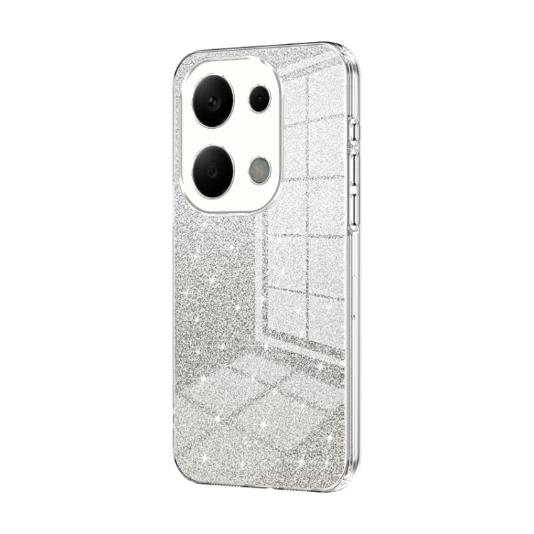 For Xiaomi Redmi Note 13 Pro 4G Gradient Glitter Powder Electroplated Phone Case(Transparent) - Xiaomi Cases by buy2fix | Online Shopping UK | buy2fix