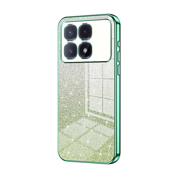 For Redmi K70 Ultra Gradient Glitter Powder Electroplated Phone Case(Green) - Xiaomi Cases by buy2fix | Online Shopping UK | buy2fix