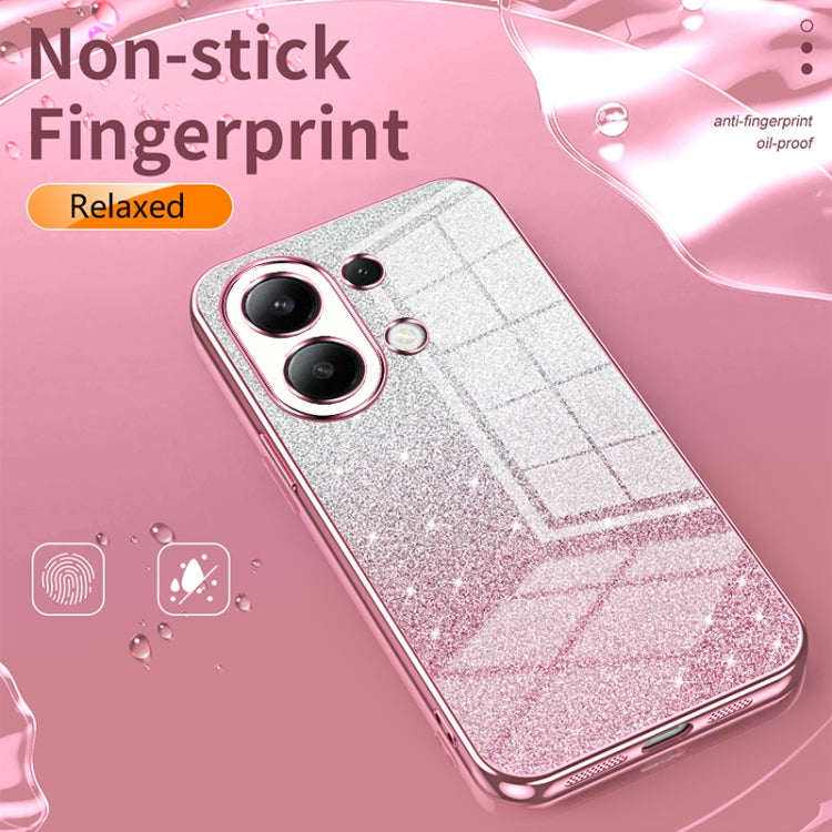 For Xiaomi Redmi Note 13 Pro+ Gradient Glitter Powder Electroplated Phone Case(Black) - Xiaomi Cases by buy2fix | Online Shopping UK | buy2fix