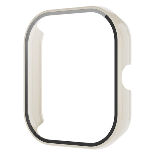 For Redmi Watch 4 PC + Tempered Glass Integrated Watch Protective Case(Ivory White) by buy2fix