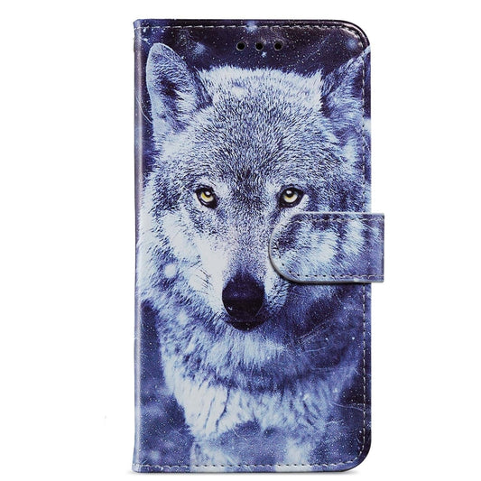 For Blackview A53 Pro Painted Pattern Horizontal Flip Leather Phone Case(White Wolf) by buy2fix