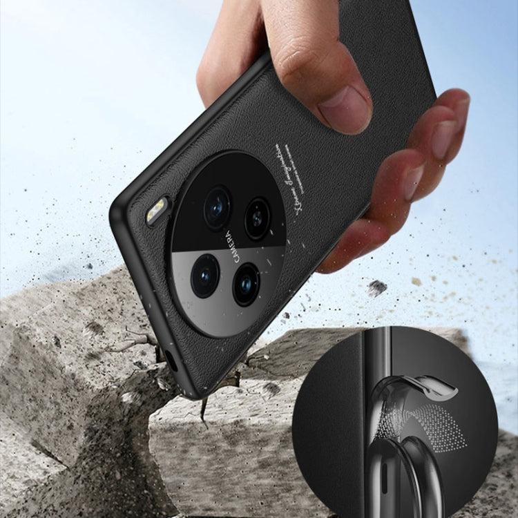 For vivo X100 Pro GKK Precision Hole Ultra-thin Full Coverage Leather Phone Case(Black) by GKK