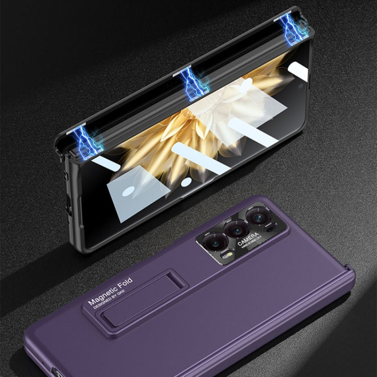 For Honor Magic V2 GKK Integrated Magnetic Folding Hinge All-inclusive Phone Case(Purple) - Honor Cases by GKK | Online Shopping UK | buy2fix
