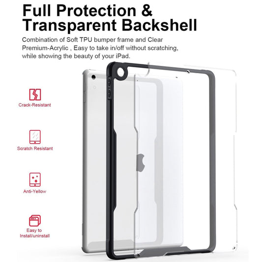 For iPad 10.2 2021 / 2020 / 2019 Armor Clear Acrylic Hybrid TPU Tablet Case(Black) by buy2fix