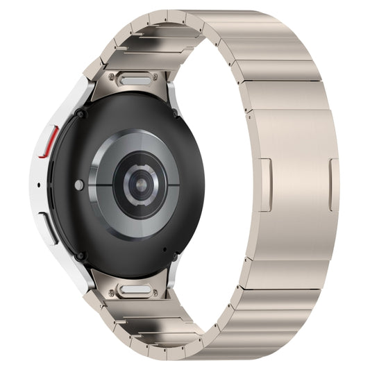 For Samsung Galaxy Watch6/6 Classic/5/5 Pro Button Style One-bead Metal Watch Band(Titanium Color) by buy2fix