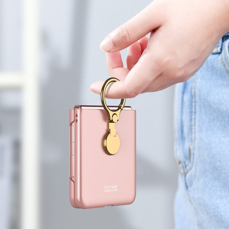 For OPPO Find N3 Flip GKK Ultra-thin Triaxial Ring Holder PC Phone Case(Pink) - OPPO Cases by GKK | Online Shopping UK | buy2fix
