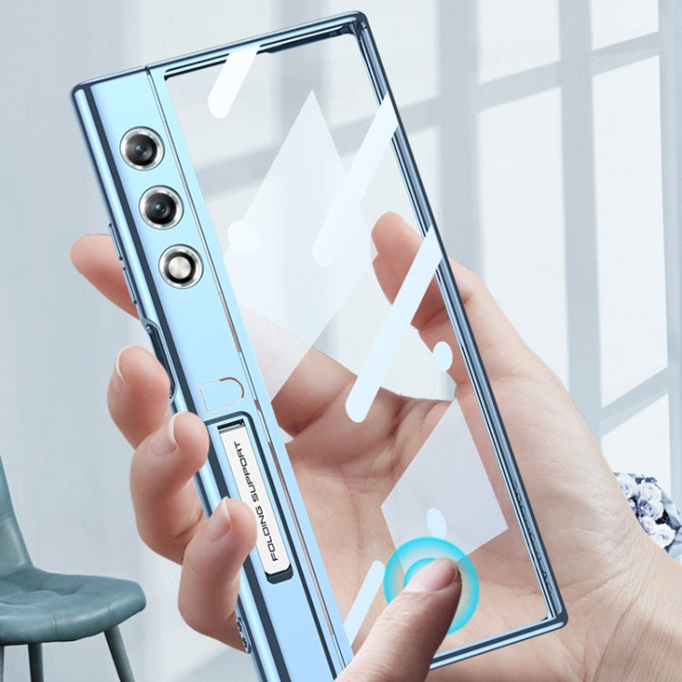 For Honor V Purse GKK Integrated Flip Electroplating TPU Case with Holder(Blue) - Honor Cases by GKK | Online Shopping UK | buy2fix