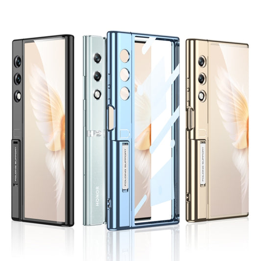 For Honor V Purse GKK Integrated Flip Electroplating TPU Case with Holder(Black) by GKK