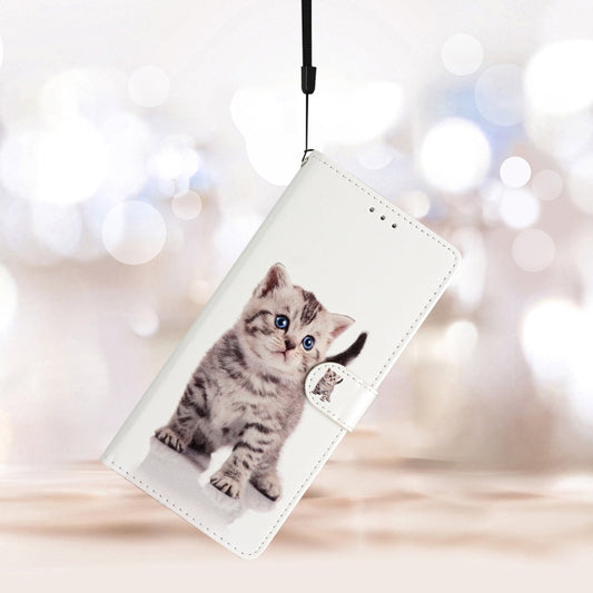For Blackview A53 Pro Colored Drawing Leather Phone Case(Little Tabby Cat) by buy2fix
