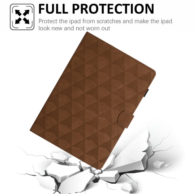 For Lenovo Tab M11/Xiaoxin Pad 11 2024 Diamond Texture Embossed Leather Smart Tablet Case(Brown) by buy2fix