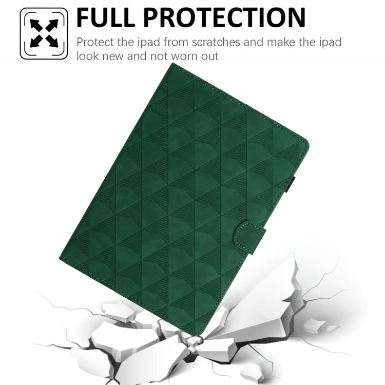 For Lenovo Tab M11/Xiaoxin Pad 11 2024 Diamond Texture Embossed Leather Smart Tablet Case(Green) by buy2fix