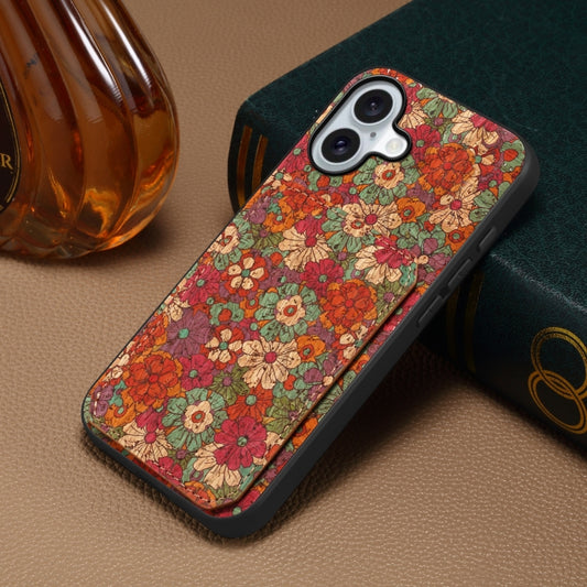 For iPhone 16 Plus Dual Card Slot Holder Phone Case(Summer Red) by buy2fix