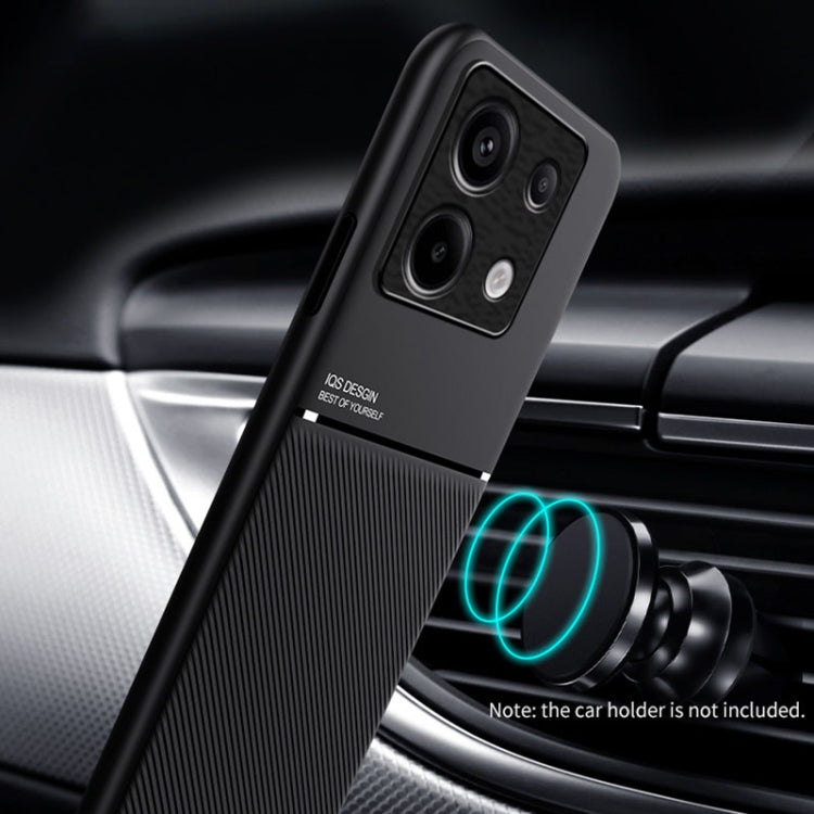 For Xiaomi Redmi Note 13 5G Classic Tilt Strip Grain Magnetic Shockproof PC + TPU Phone Case(Black) - Xiaomi Cases by buy2fix | Online Shopping UK | buy2fix