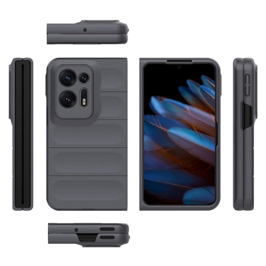 For OPPO Find N2 Magic Shield Fold PC Shockproof Phone Case(Dark Grey) by buy2fix