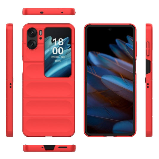For OPPO Find N2 Flip Magic Shield Fold PC Shockproof Phone Case(Red) by buy2fix