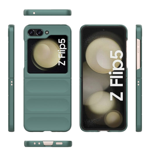For Samsung Galaxy Z Flip5 5G Magic Shield Fold PC Shockproof Phone Case(Dark Green) by buy2fix