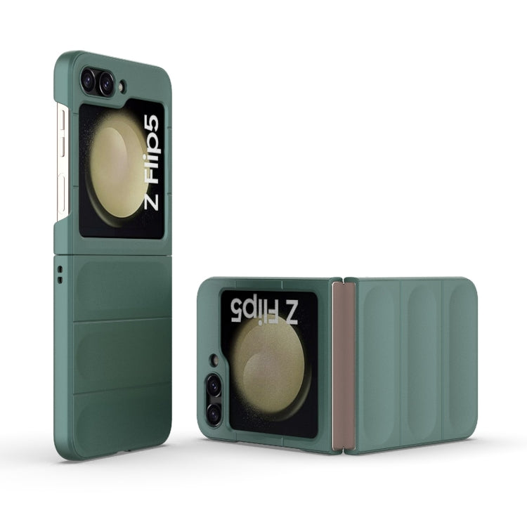 For Samsung Galaxy Z Flip5 5G Magic Shield Fold PC Shockproof Phone Case(Dark Green) - Galaxy Z Flip5 Cases by buy2fix | Online Shopping UK | buy2fix