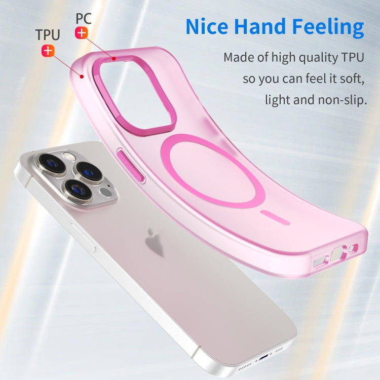 For iPhone 14 Pro MagSafe Frosted Translucent TPU + PC Full Coverage Phone Case(Pink) - iPhone 14 Pro Cases by buy2fix | Online Shopping UK | buy2fix