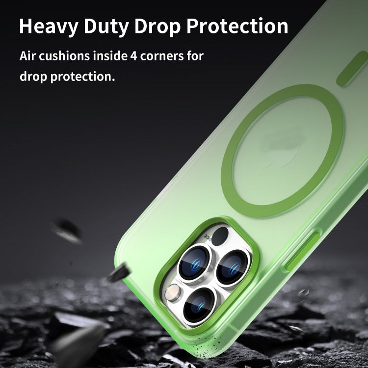 For iPhone 13 Pro MagSafe Frosted Translucent TPU + PC Full Coverage Phone Case(Green) by buy2fix