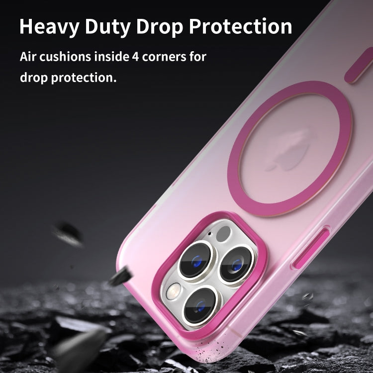 For iPhone 16 Pro MagSafe Frosted Translucent TPU + PC Full Coverage Phone Case(Pink) by buy2fix