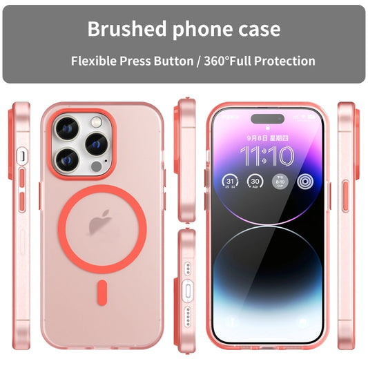 For iPhone 16 Pro MagSafe Frosted Translucent TPU + PC Full Coverage Phone Case(Red) by buy2fix