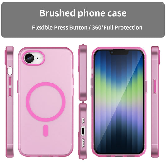 For iPhone 16e MagSafe Frosted Translucent TPU + PC Full Coverage Phone Case(Pink) - iPhone 16e Cases by buy2fix | Online Shopping UK | buy2fix