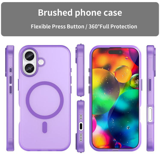 For iPhone 17 MagSafe Frosted Translucent TPU + PC Full Coverage Phone Case(Dark Purple) - iPhone 17 Cases by buy2fix | Online Shopping UK | buy2fix